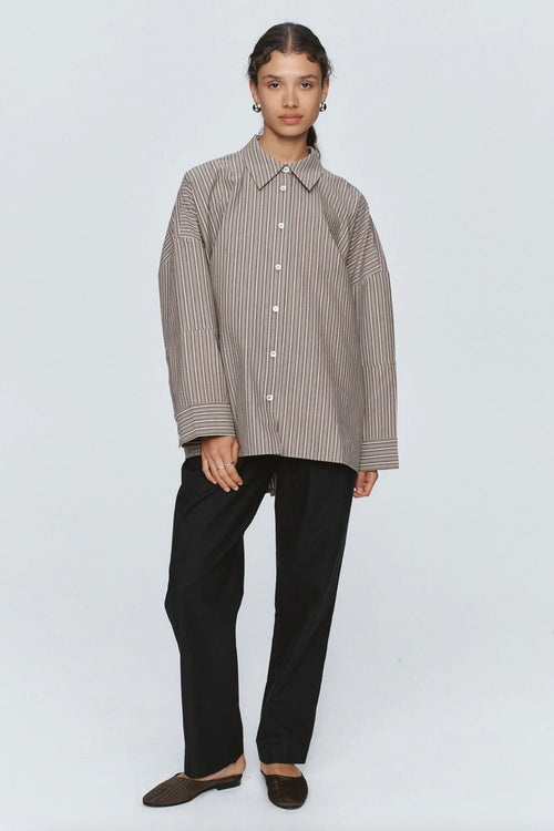 Edie Shirt Chocolate Stripe
