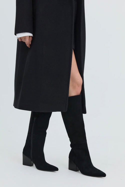 Leone Knee High Black Suede