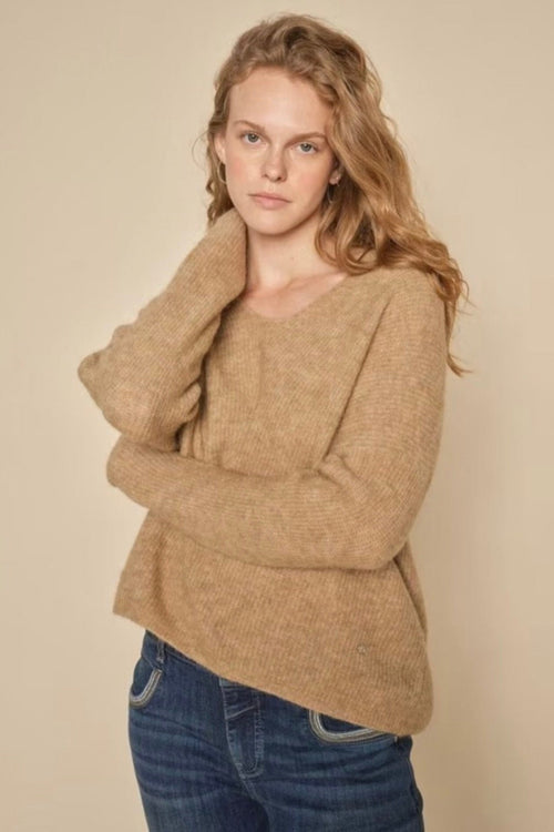 Thora V-Neck Knit Tannin