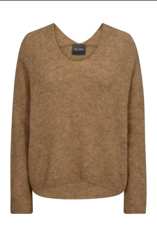 Thora V-Neck Knit Tannin