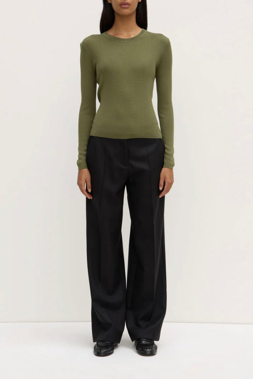 Amira Knit LS Tee Tarragon