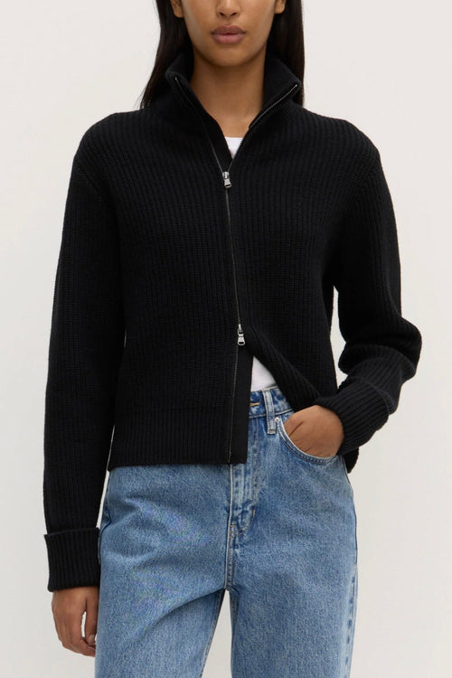 Annisha Zip Knit Black