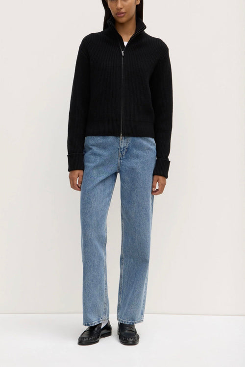 Annisha Zip Knit Black