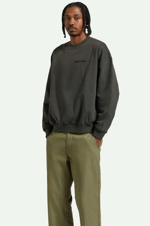 Embroidered Heavy Weight Crew Washed Black