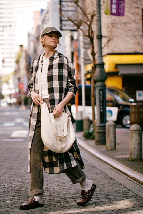 Indi & Cold Vichy Check Shirt Dress Black