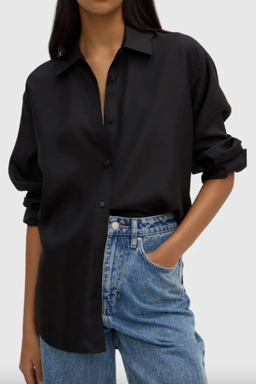 Spencer Silk LS Shirt Black