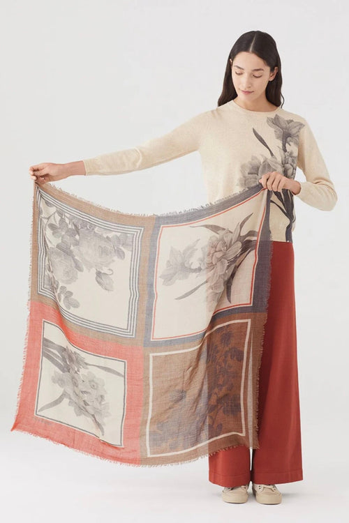 Old Flower Scarf Red