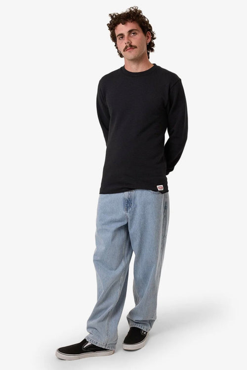 Adapted Waffle Long Sleeve Faded Black