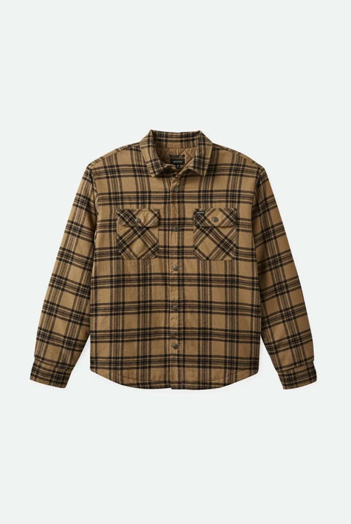 Bowery Quilted Flannel Wood Smoke Black