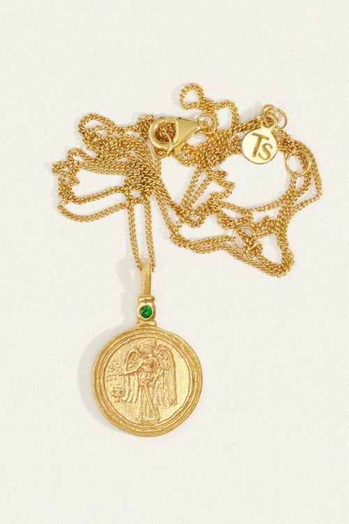 Serafina Coin Necklace Gold Vermeil