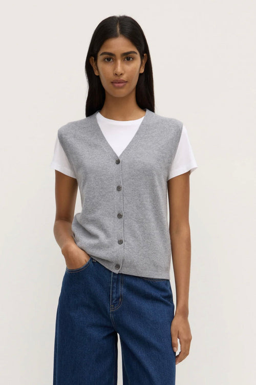 Lara Cashmere Knit Tank Grey