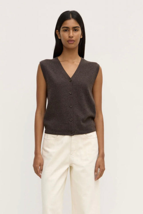 Lara Cashmere Knit Tank Ganache