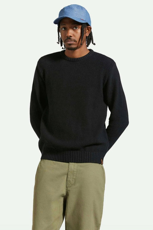 Jacques Waffle Knit Sweater Black