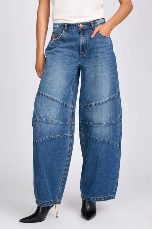 Barrel Mid Waist Jeans Deep Pacifica Blue