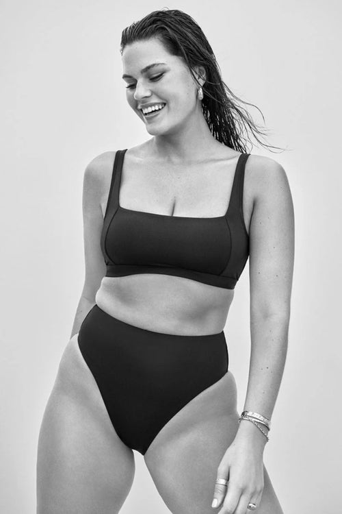 Square Neck Bra Black