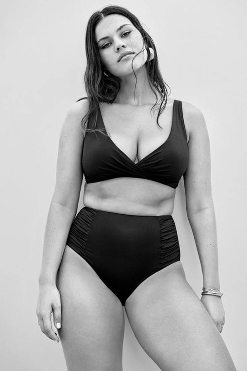 Cross Front Multifit Bra Top Black