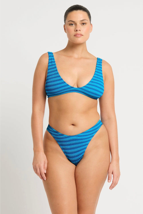 Scout Crop Turquoise Stripe