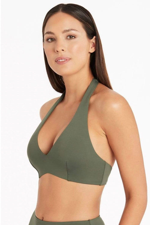 Multifit Halter Bra Khaki