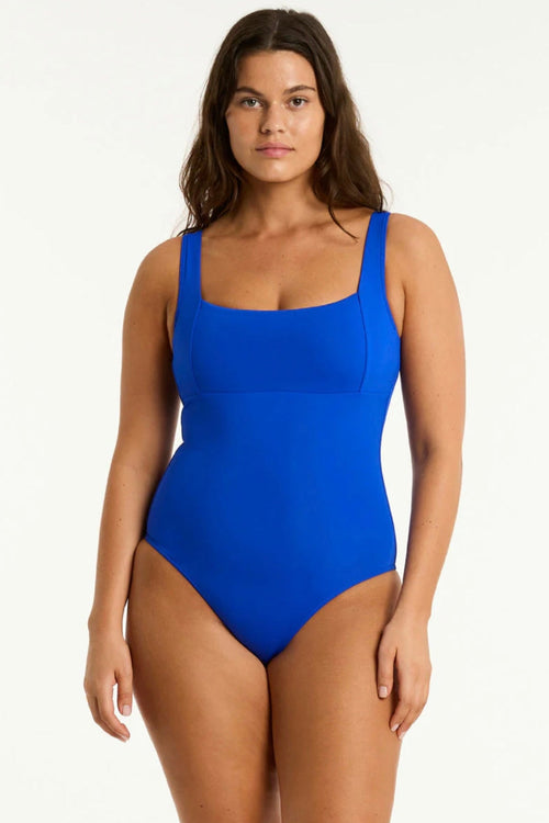 Square Neck One Piece Cobalt