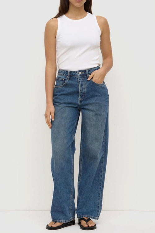 Oversized High Rise Jean Dark Indigo Fade