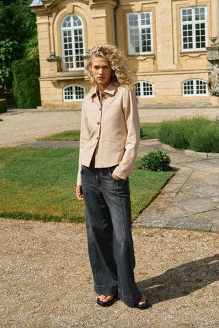 Melina Oversized Denim Shirt Teal Blue