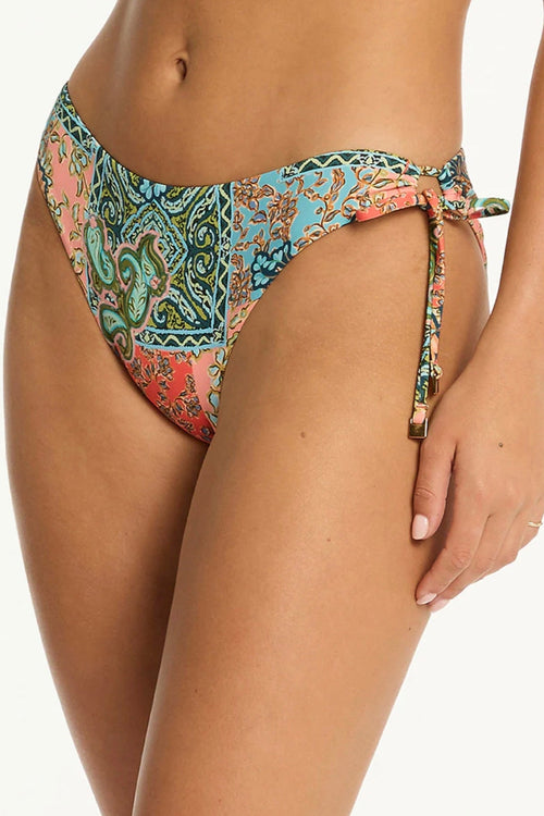 Java Tie Side Cheeky Pant Coral