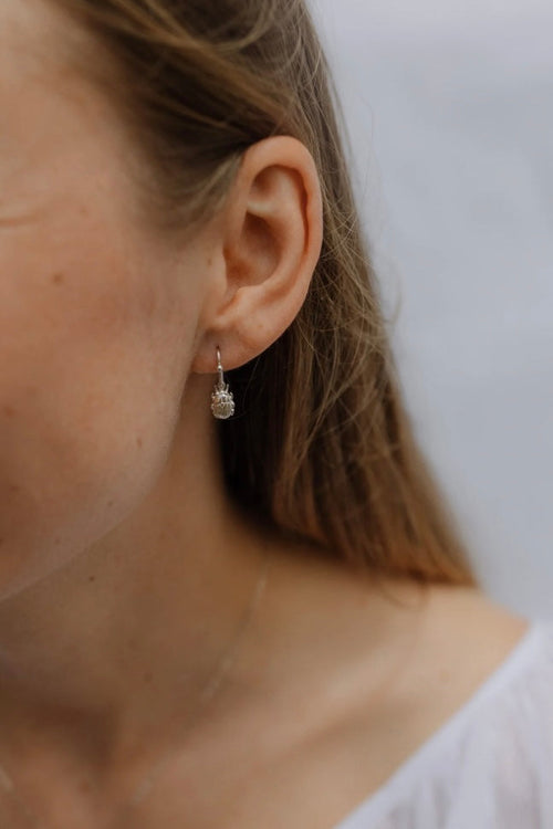 Mini Scarab Earrings Silver