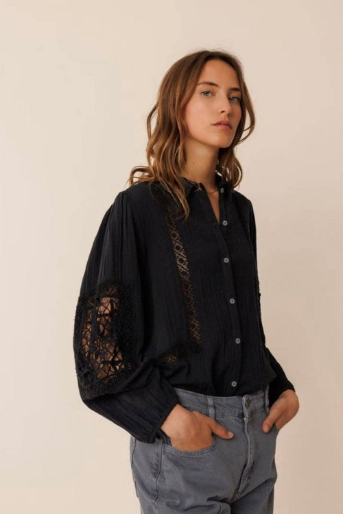 Double Gauze Shirt Black