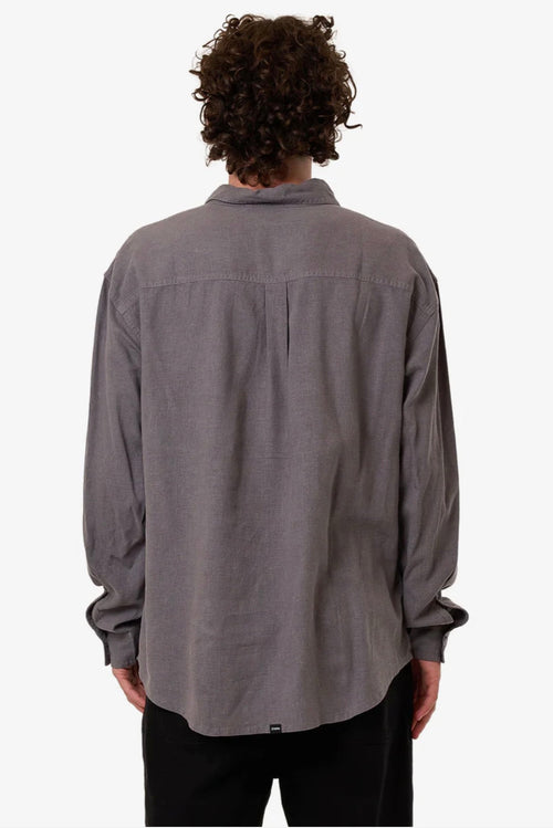 Hemp Thrills Oversize Long Sleeve Shirt Grey Ash