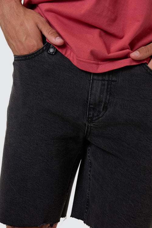 Bones Denim Shorts Ash Black