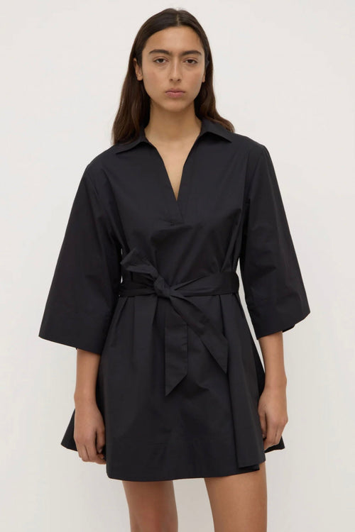 Claire Mini Shirt Dress Black