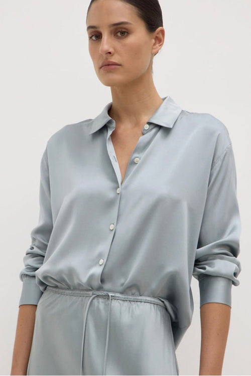 Pippa Silk Long Sleeve Shirt Cloud