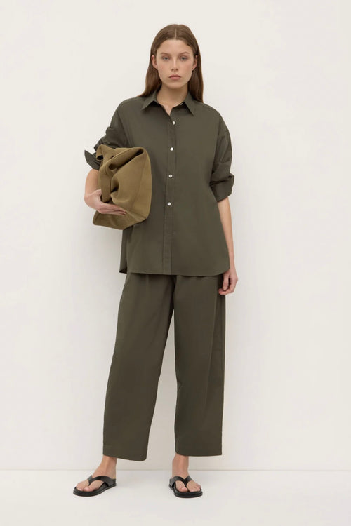 Marigold Poplin Long Sleeve Shirt Moss