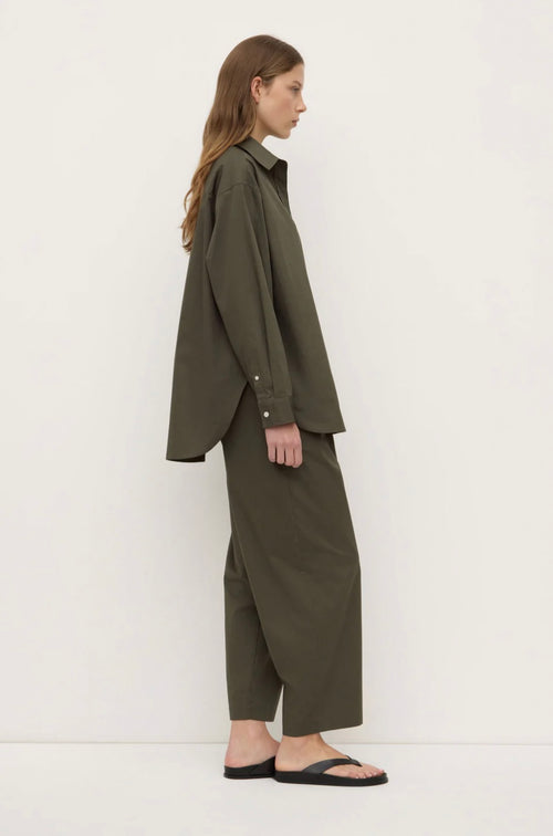 Marigold Poplin Long Sleeve Shirt Moss