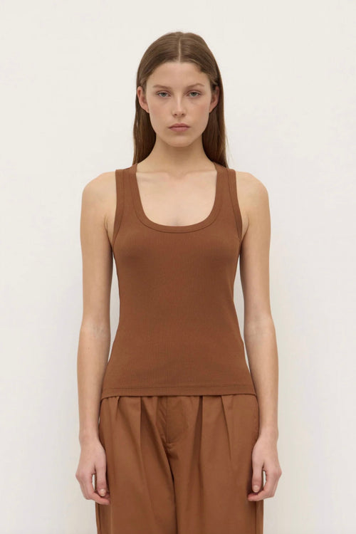 Robyn Scoop Neck Rib Tank Earth