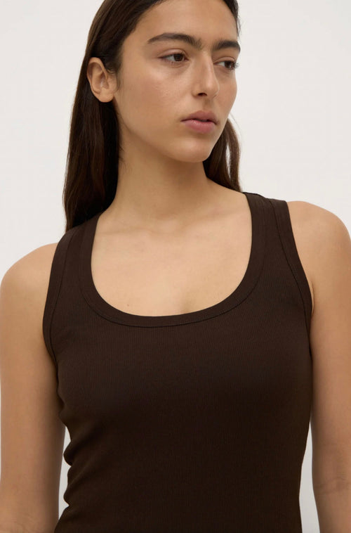 Robyn Scoop Neck Rib Tank Ganache