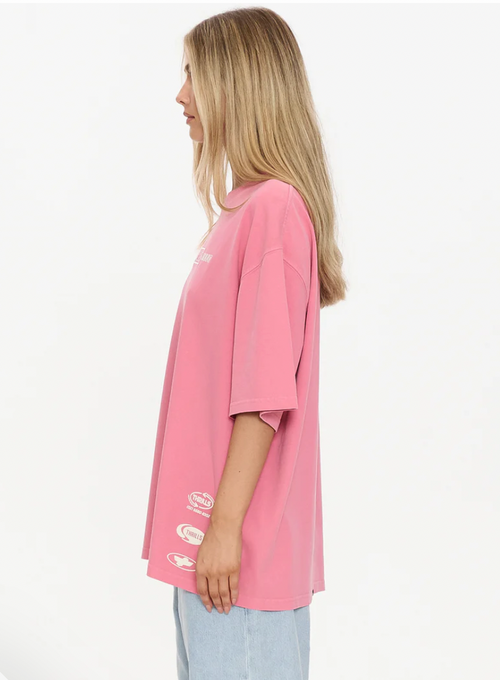 Speed Kills Oversized Tee Gum Pink