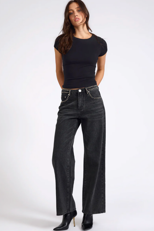 Jackson Studded Denim Jeans Black