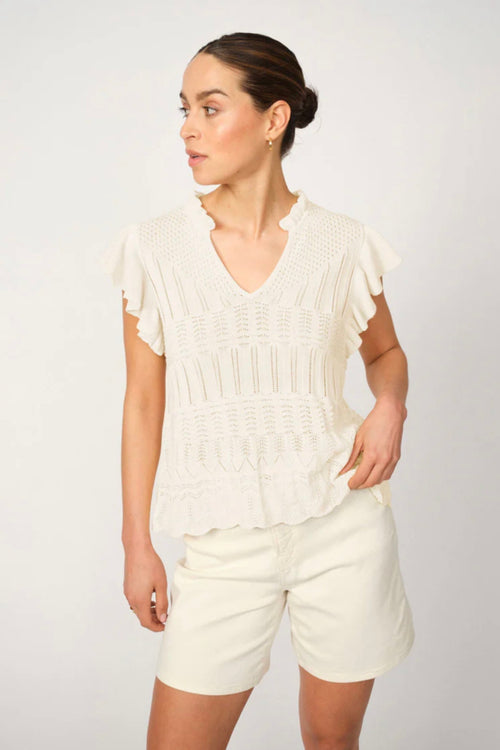 Ryett Knit Blouse Lemon Icing