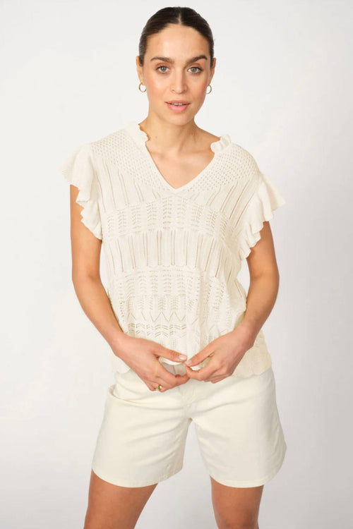 Ryett Knit Blouse Lemon Icing