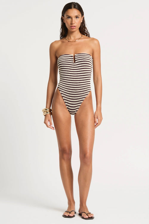 Blake One Piece  Sable Dot Stripe