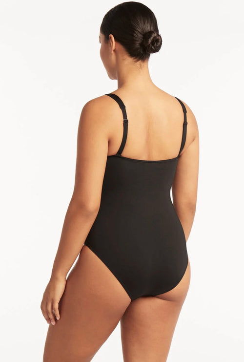 Essentials Square Neck One Piece Black