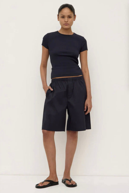 Riley Poplin Short True Navy