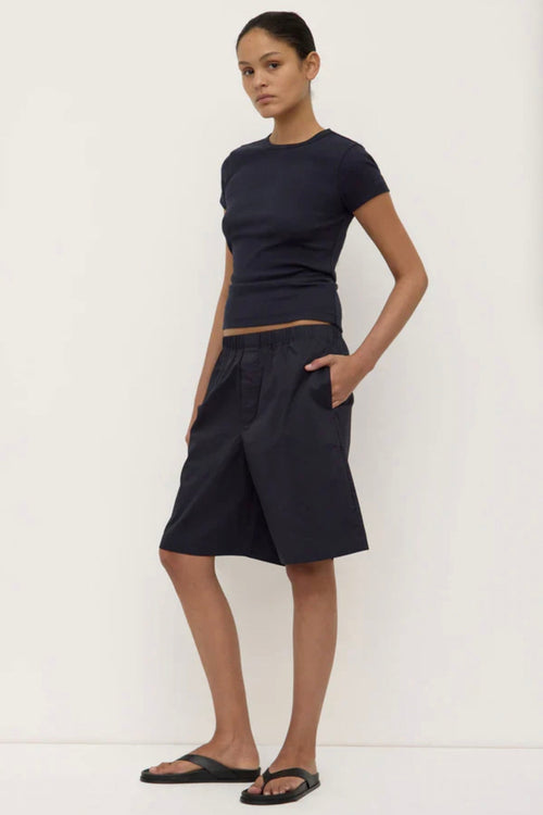 Riley Poplin Short True Navy