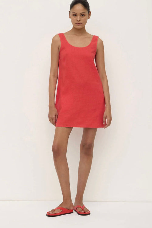 Selma Linen Mini Dress Chilli