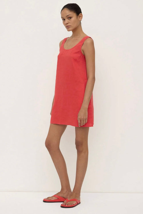 Selma Linen Mini Dress Chilli