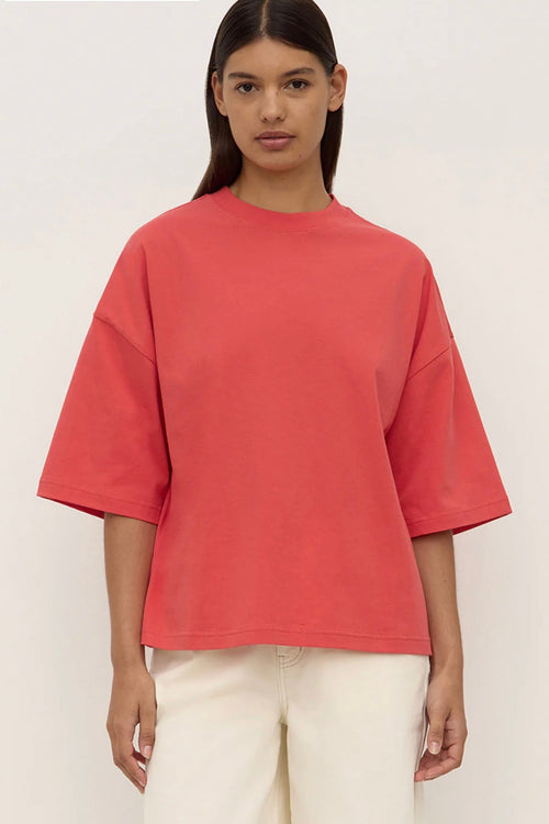 Max Cotton Oversized Tee Washed Chilli