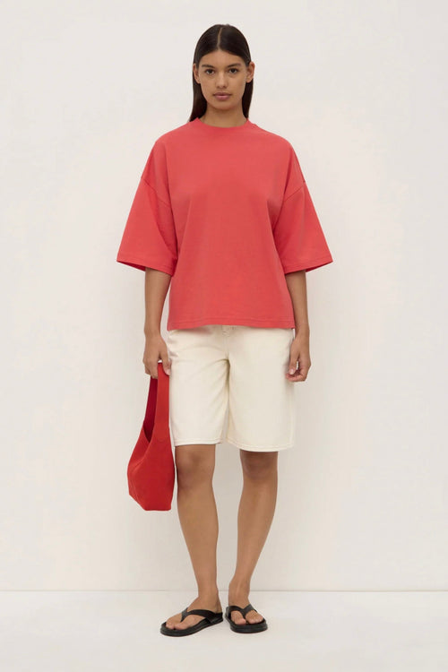 Max Cotton Oversized Tee Washed Chilli