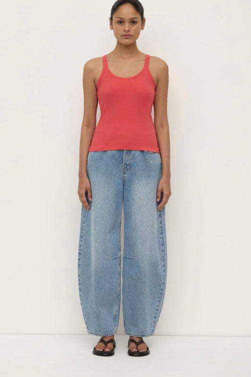 Charlie Rib Tank Washed Chilli