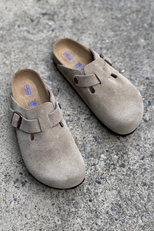 Birkenstock Boston Taupe Suede Narrow